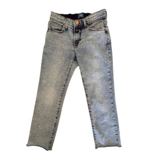 Women's JAG Light Blue Wash Mid-Rise Cropped Raw Fringe Edge Jeans 4P